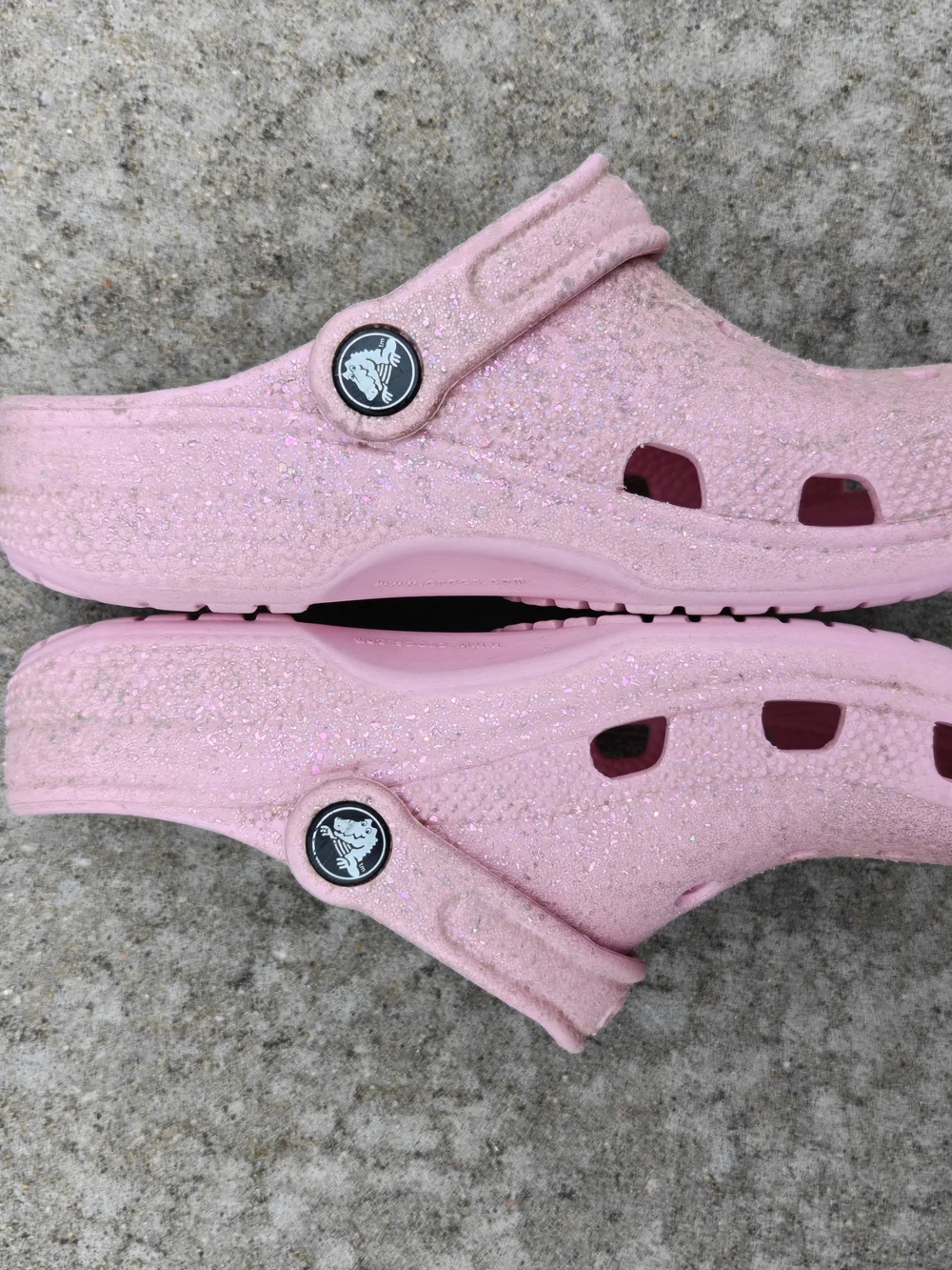 Crocs Girls Kids Pink Glitter Crocs Clogs Sandals Size J1 Size 1